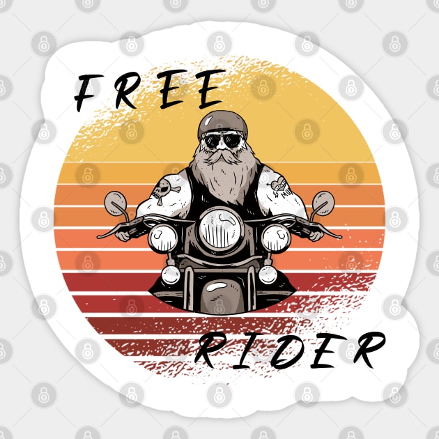 Vintage Sunset Free Rider Sticker by DePit DeSign